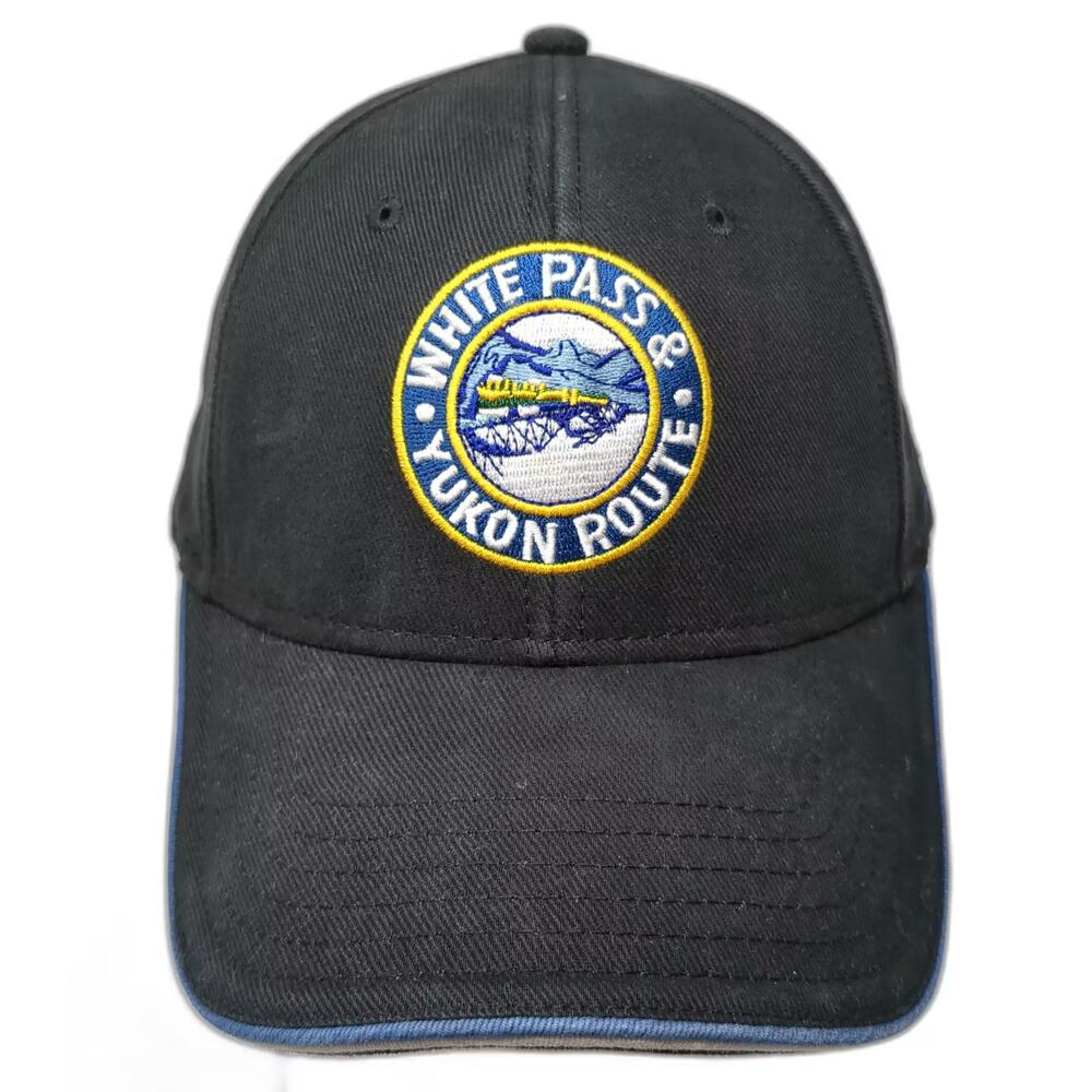White Pass & Yukon Route Baseball Cap Black Strapback Hat OS Skagway Alaska